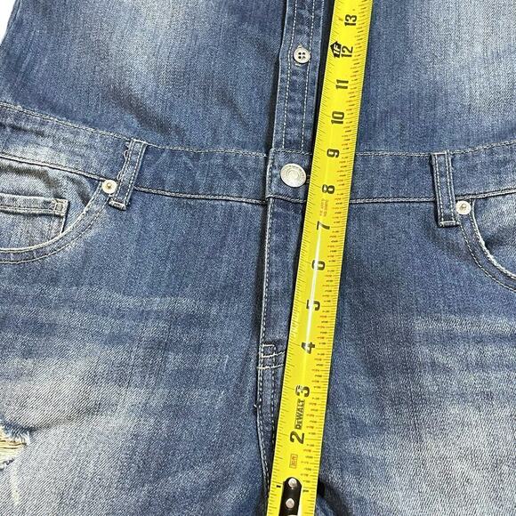 Signature8 Distressed Blue Jean Denim Coveralls Jumper Size S/M - Picture 10 of 16